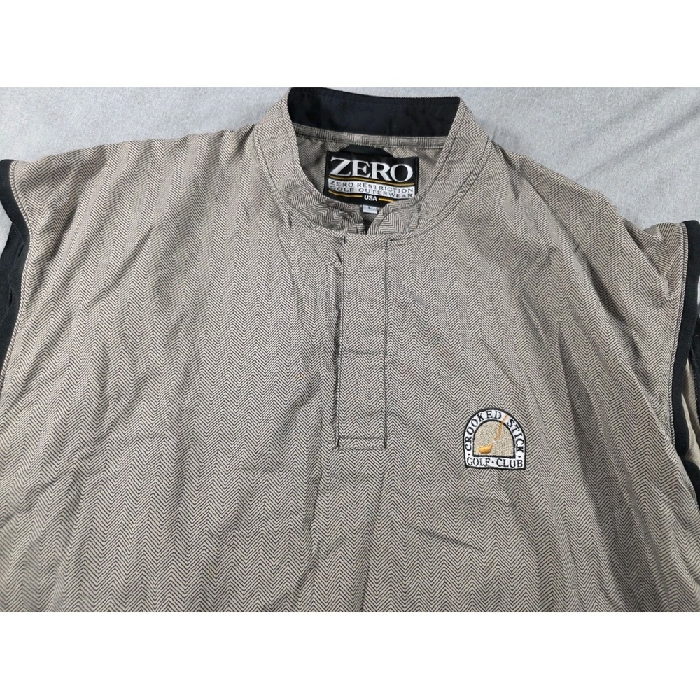 Zero Restriction Herringbone Golf Light Vest Pullover 1/4 Snap Crooked Stick Clb